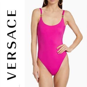 NWOT💕VERSACE Medusa Chain One-Piece Swimsuit in Warterlily Size 1